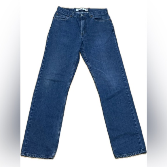 Levi’s Men’s 505 Regular Fit Dark Wash Denim Blue Jeans W33xL34 - Picture 3 of 7